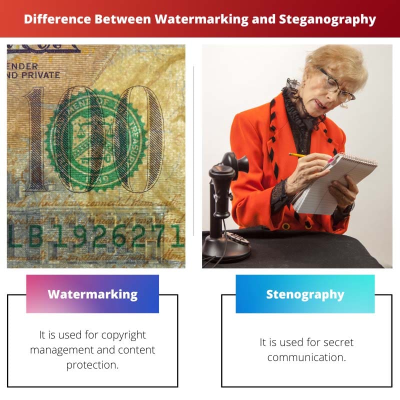 Rozdíl mezi vodoznakem a steganografií