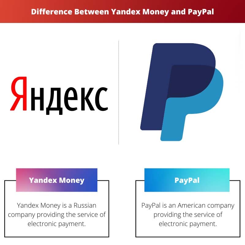 Yandex Money 和 PayPal 之间的区别