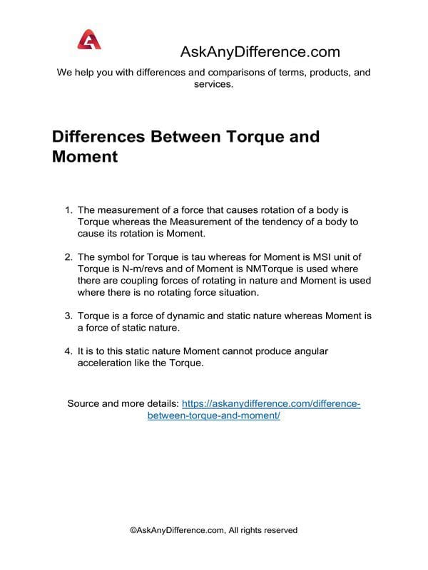 Difference Between Torque And Moment