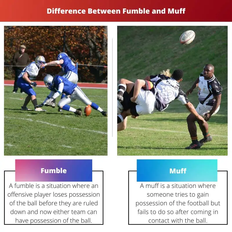 Fumble vs Muff - Differenza tra Fumble e Muff