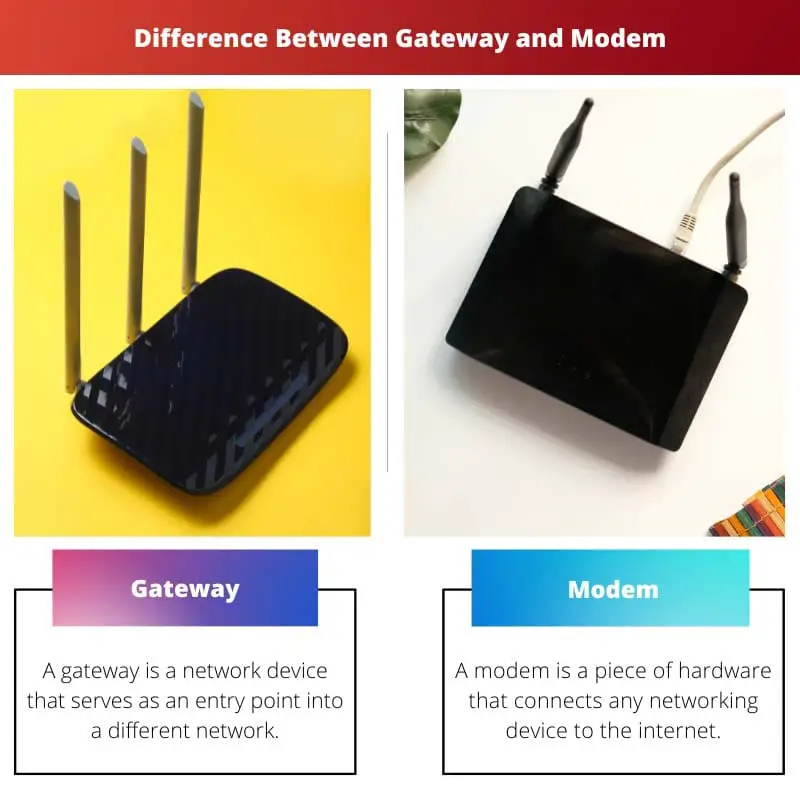 Gateway vs Modem - Forskellen mellem Gateway og Modem