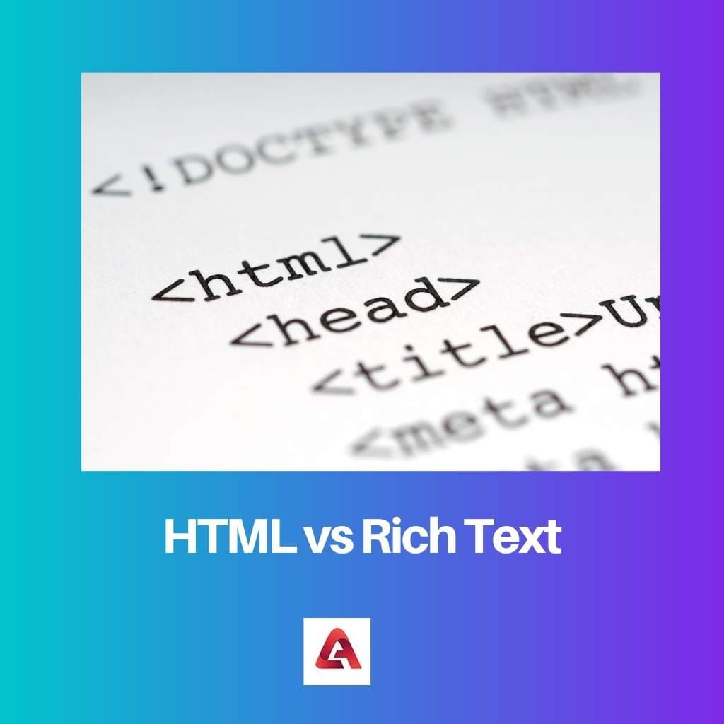 HTML против Rich