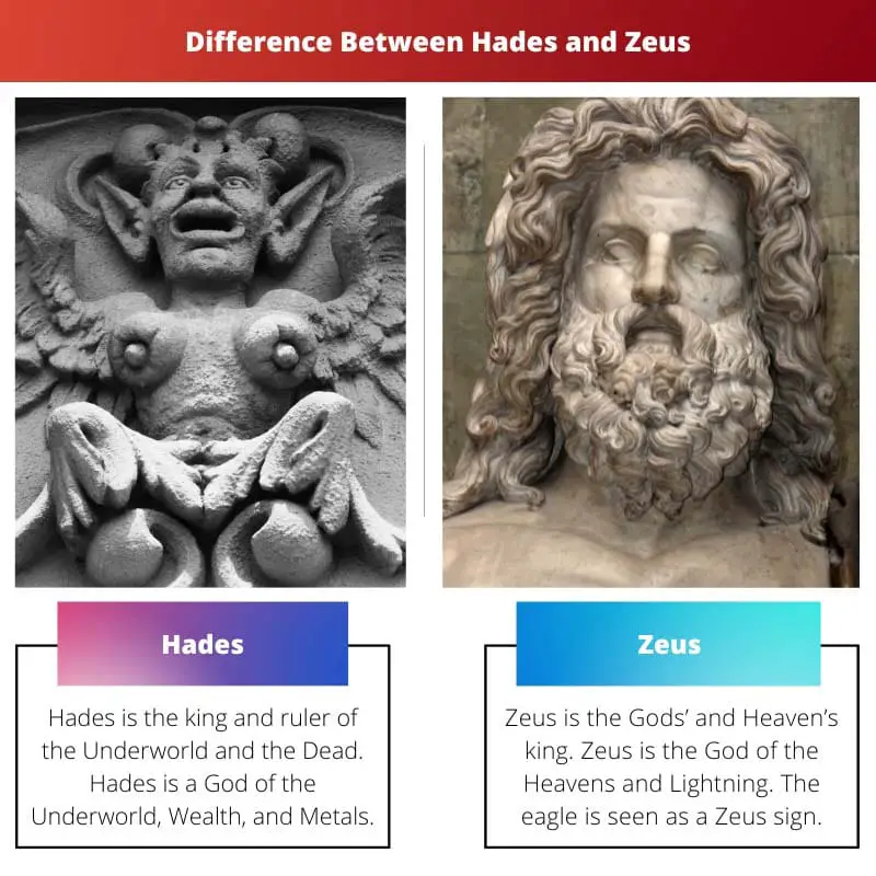 Аид против Зевса - разница между Аидом и Зевсом