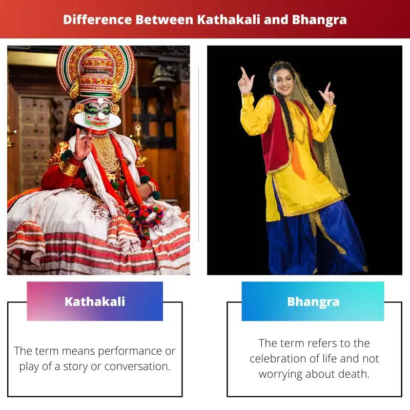 Kathakali vs Bhangra - Sự khác biệt giữa Kathakali và Bhangra