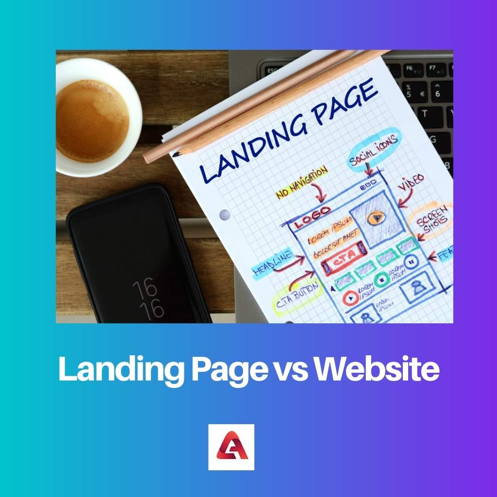 Page de destination vs site Web