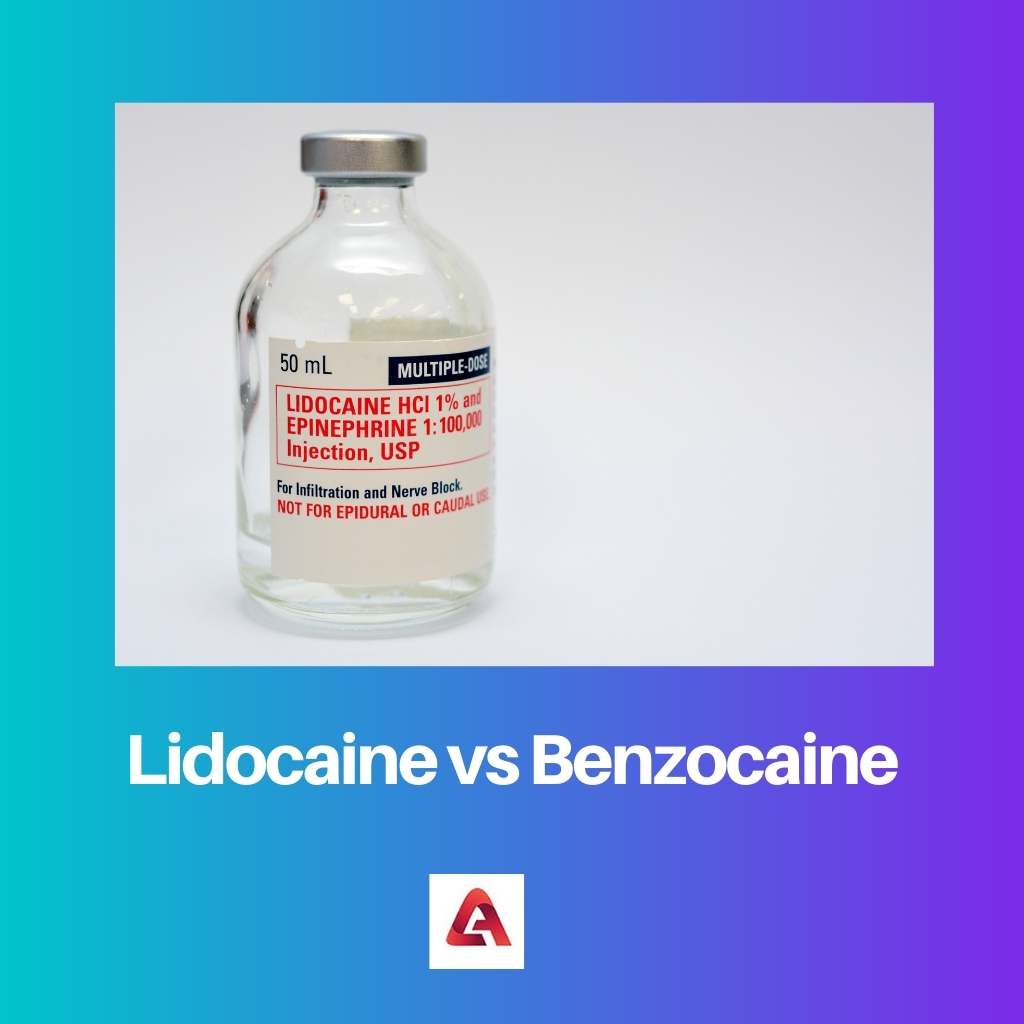 Lidocaína vs Benzocaína