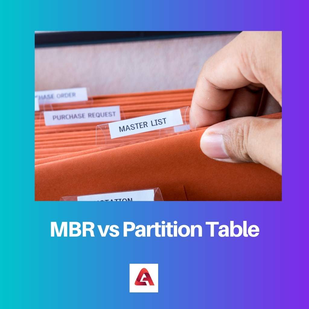 MBR vs Partition Table