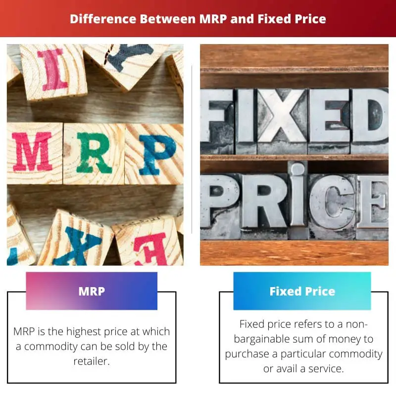 MRP vs prix fixe - Différence entre MRP et prix fixe