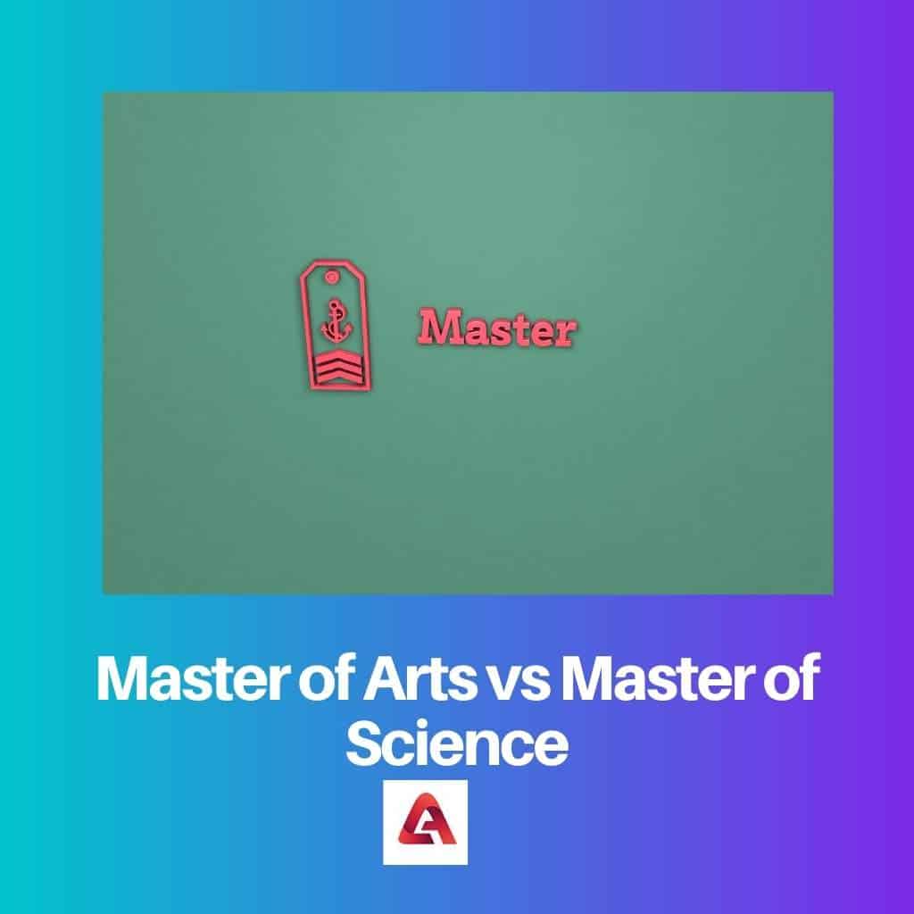 Master ès arts vs Master ès sciences