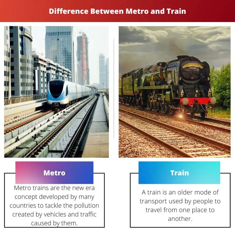 Métro vs train - Différence entre métro et train