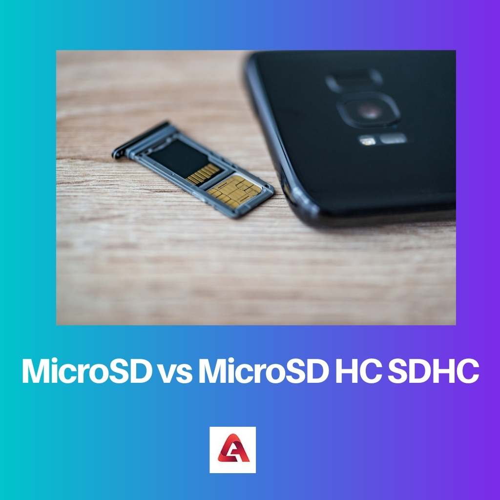 MicroSD と MicroSD HC SDHC