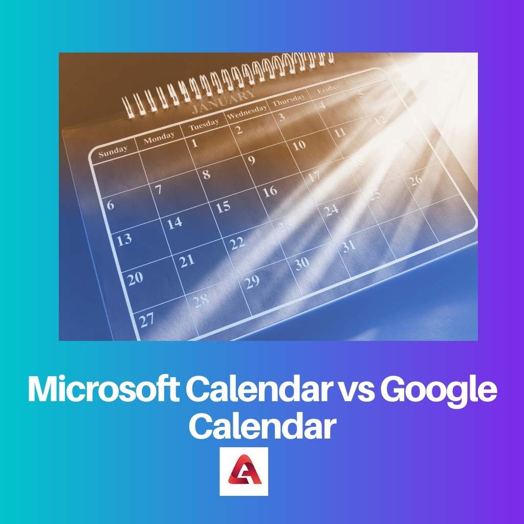 Calendário da Microsoft x Calendário do Google