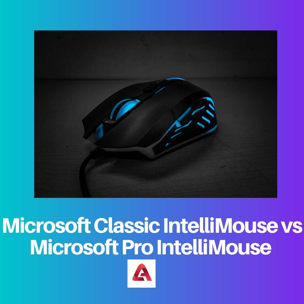 Microsoft クラシック IntelliMouse と Microsoft Pro IntelliMouse の比較