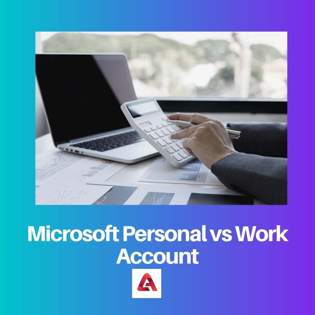 Microsoft Personal vs Work -tili 1