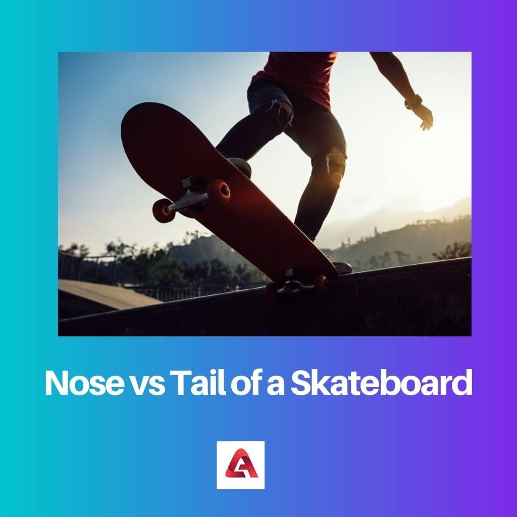 スケートボードの鼻と尻尾