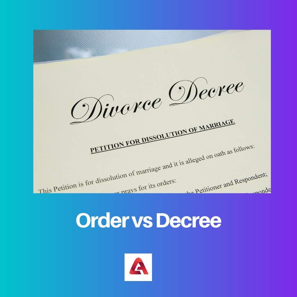 Order vs Decree