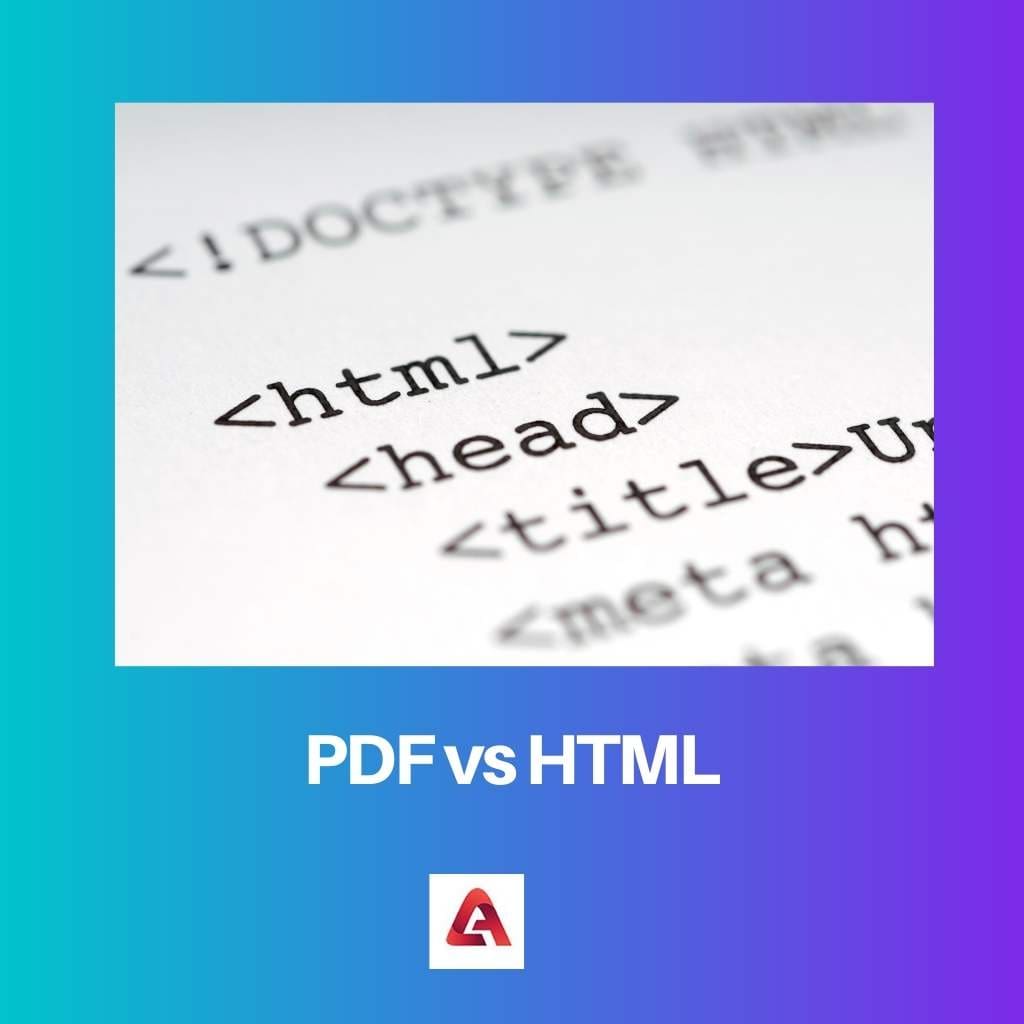 PDF vs. HTML