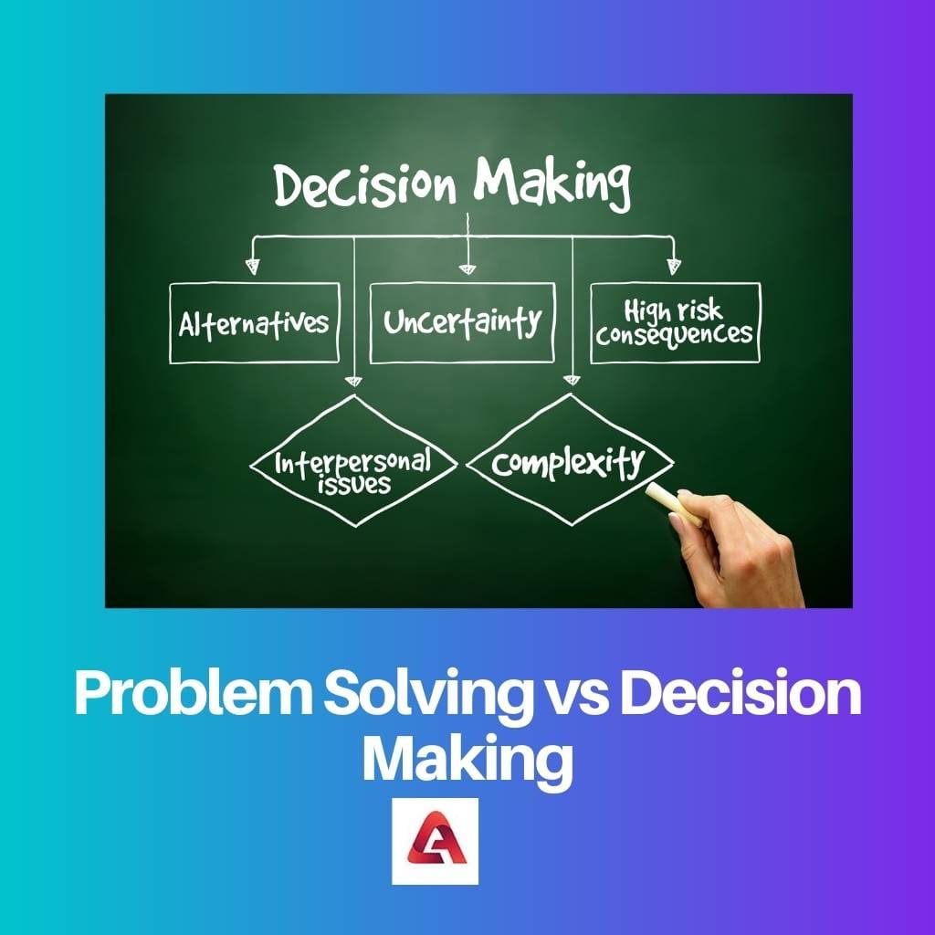 differentiate between problem solving and decision making