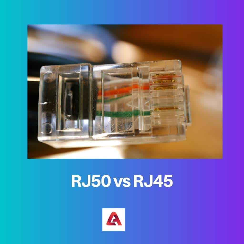 RJ50 vs RJ45: Forskel og sammenligning