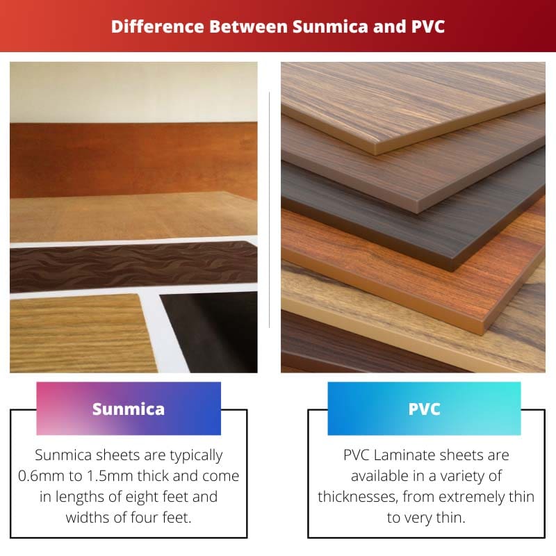 Sunmica مقابل PVC - الفرق بين Sunmica و PVC