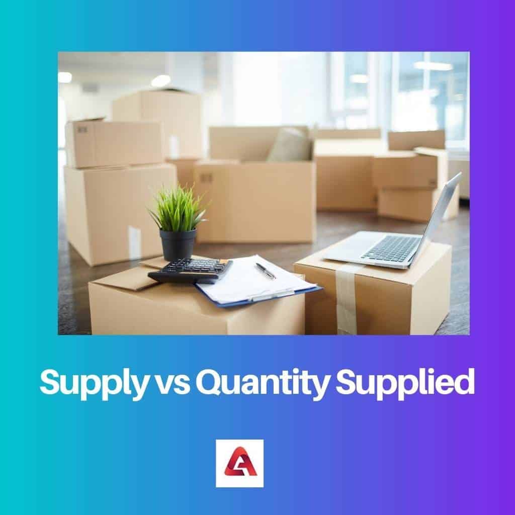 Supply vs Quantity Supplied Difference and Comparison