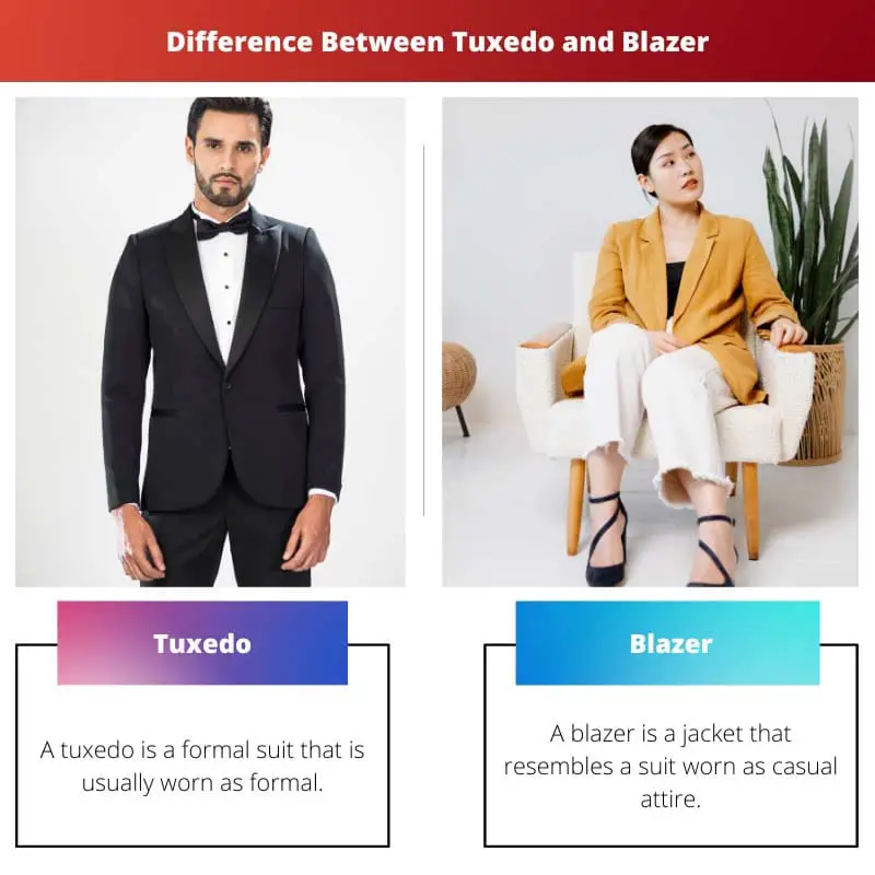 Tuxedo vs Blazer – ความแตกต่างระหว่าง Tuxedo และ Blazer