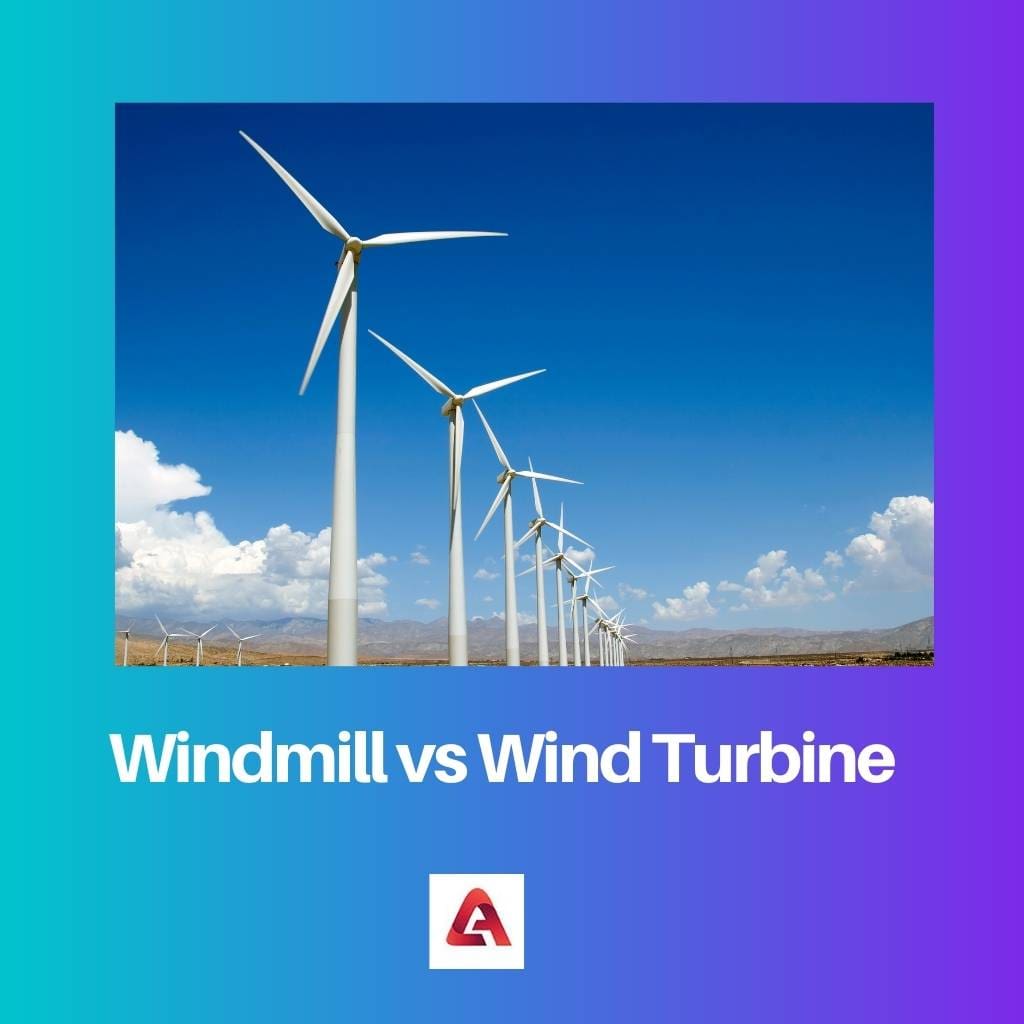 Moinho de vento vs turbina de vento