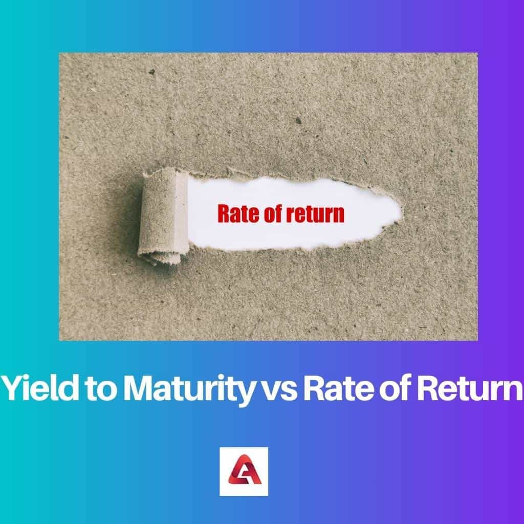 Yield to Maturity vs Rate of Return