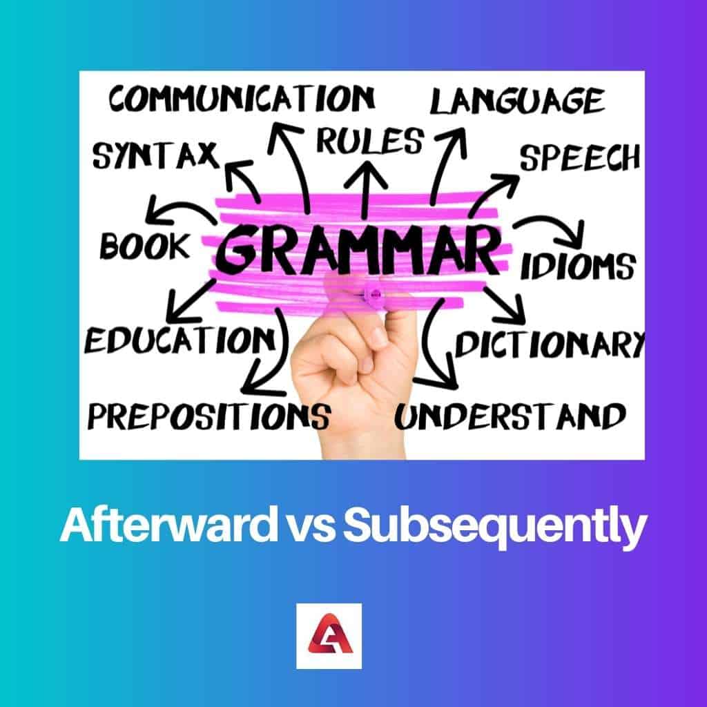 Afterward vs Subsequently