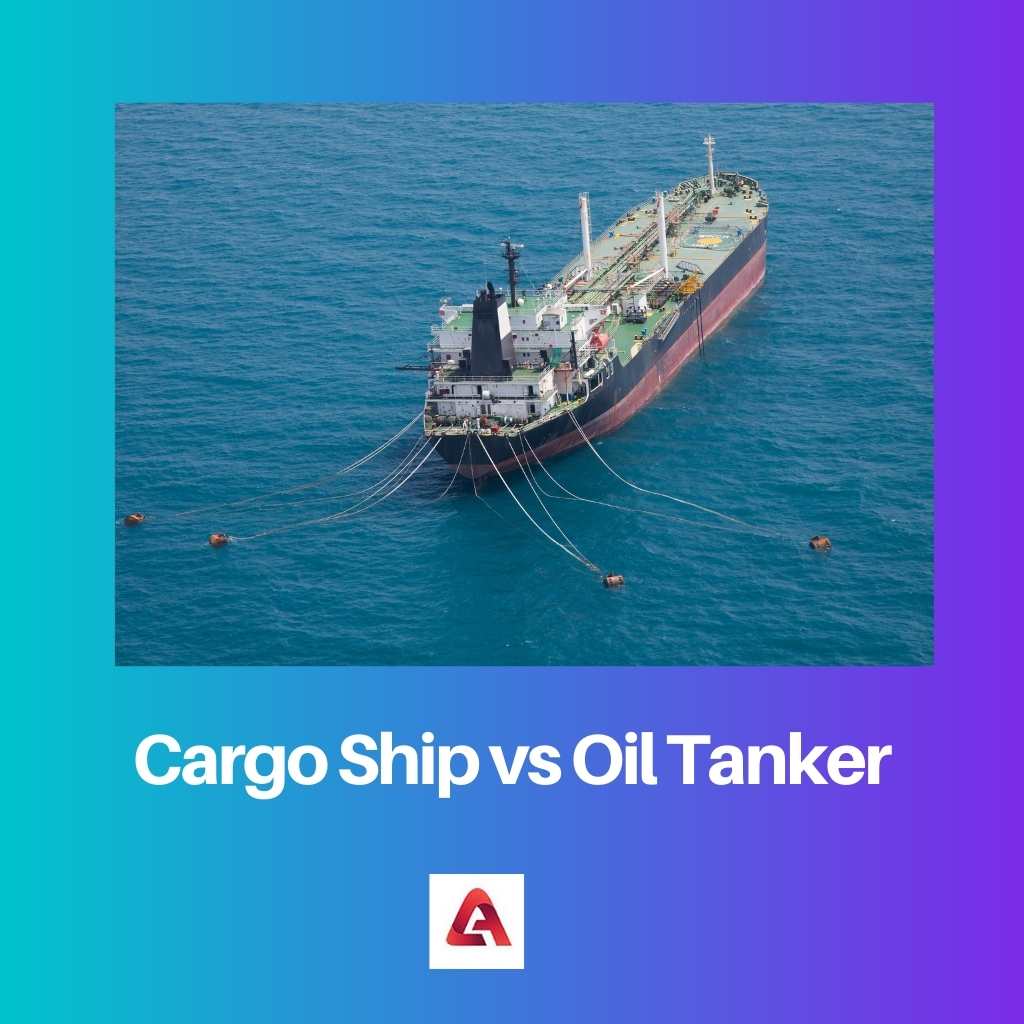 Грузовой корабль против нефтяного танкера