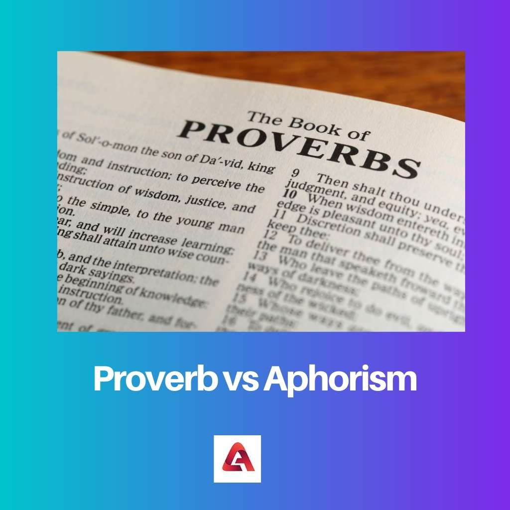Proverbe vs Aphorisme