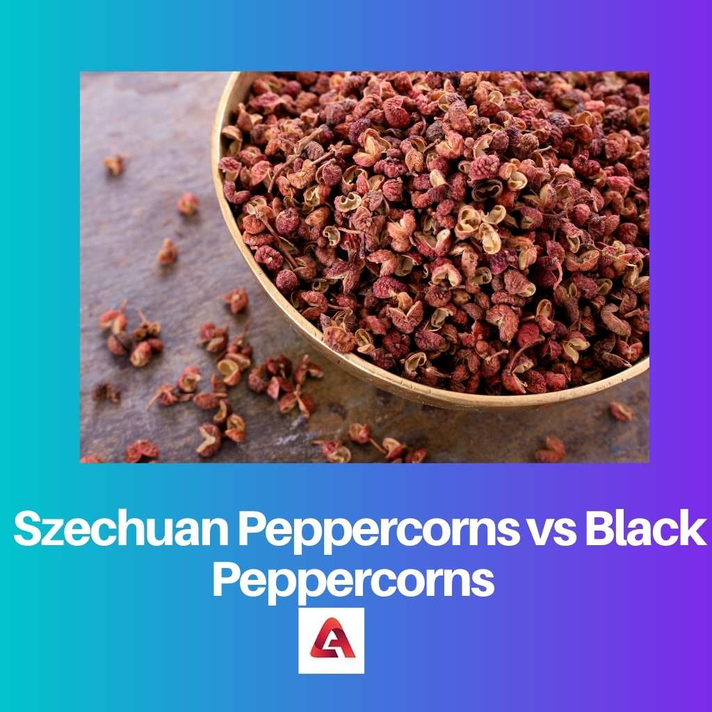 Grani di pepe di Szechuan contro grani di pepe nero