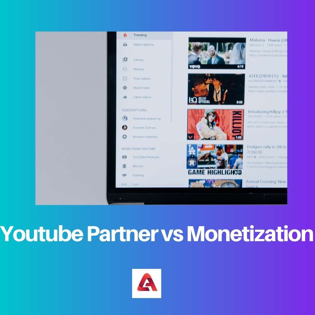 Partenaire Youtube vs Monétisation