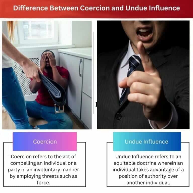 Coercion vs Undue Influence Difference and Comparison