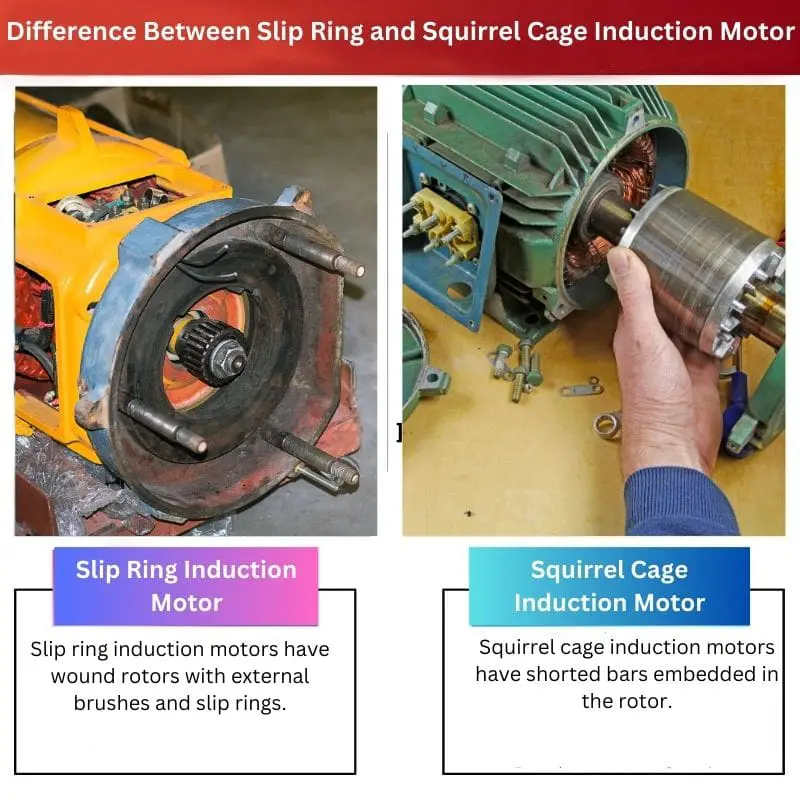 Difference Between Slip Ring and Squirrel Cage Induction Motor
