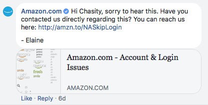 Служба поддержки клиентов Amazon в социальных сетях