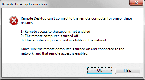 Fehler bei der Remotedesktopverbindung