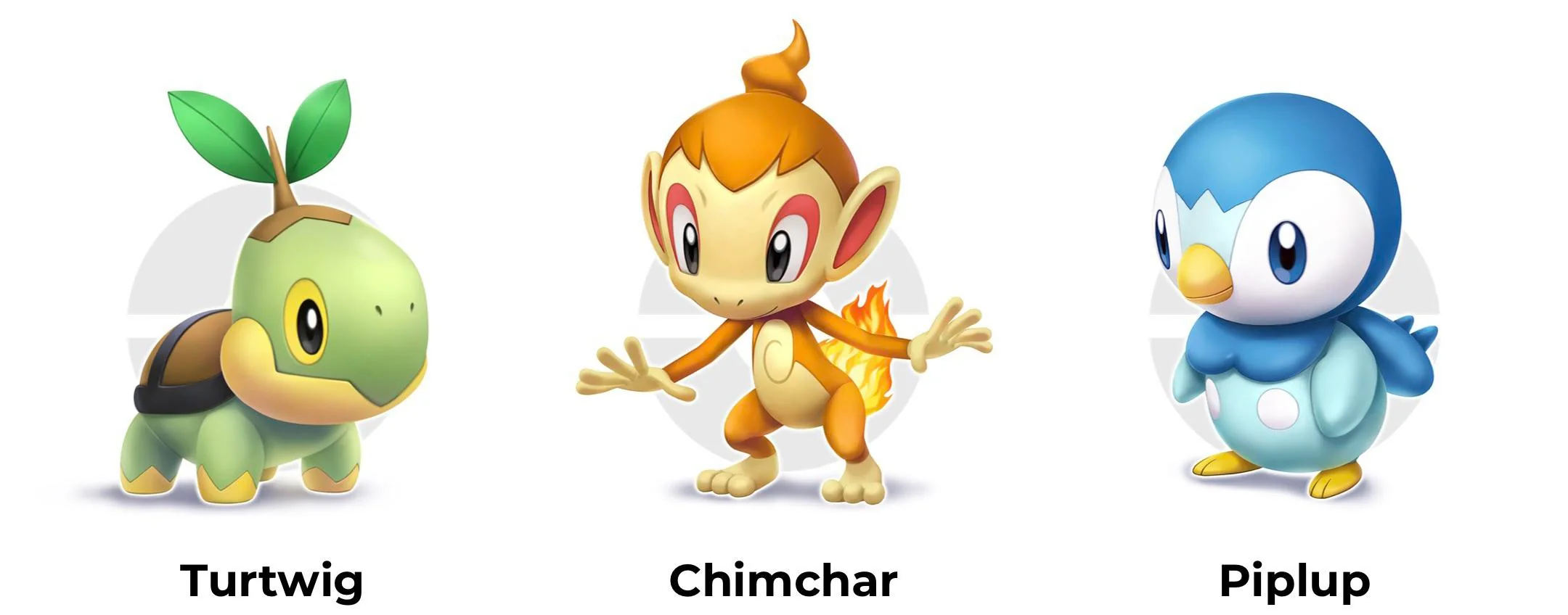 Turtwig Chimchar Piplup