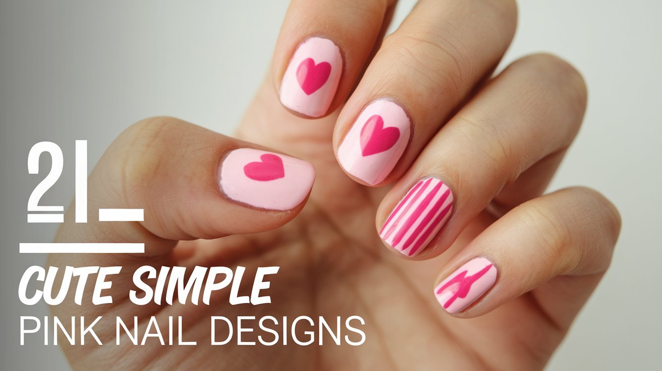 21 Cute Simple Pink Nail Designs 1