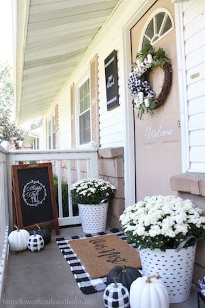 Black and White Fall Porch