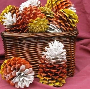 DIY Candy Corn Pine Cones