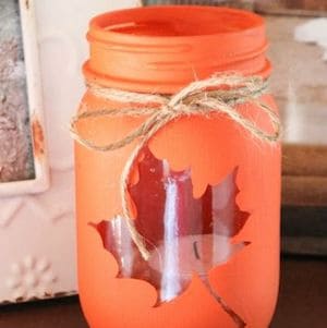 Mason Jar Fall Leaf Luminary 