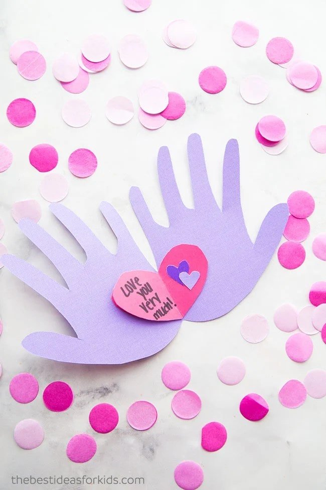 21 Fun Preschool Valentines Day Activities for Kids 24 Handprint Heart Card