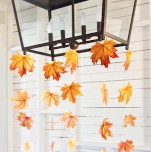 Hanging Fall Leaves Garland decor idea