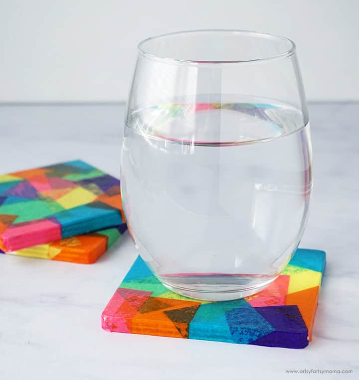 Tissue Paper Coasters Glass