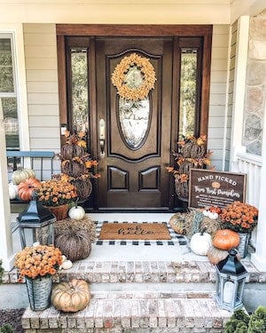 Neutral Farmhouse Fall Porch