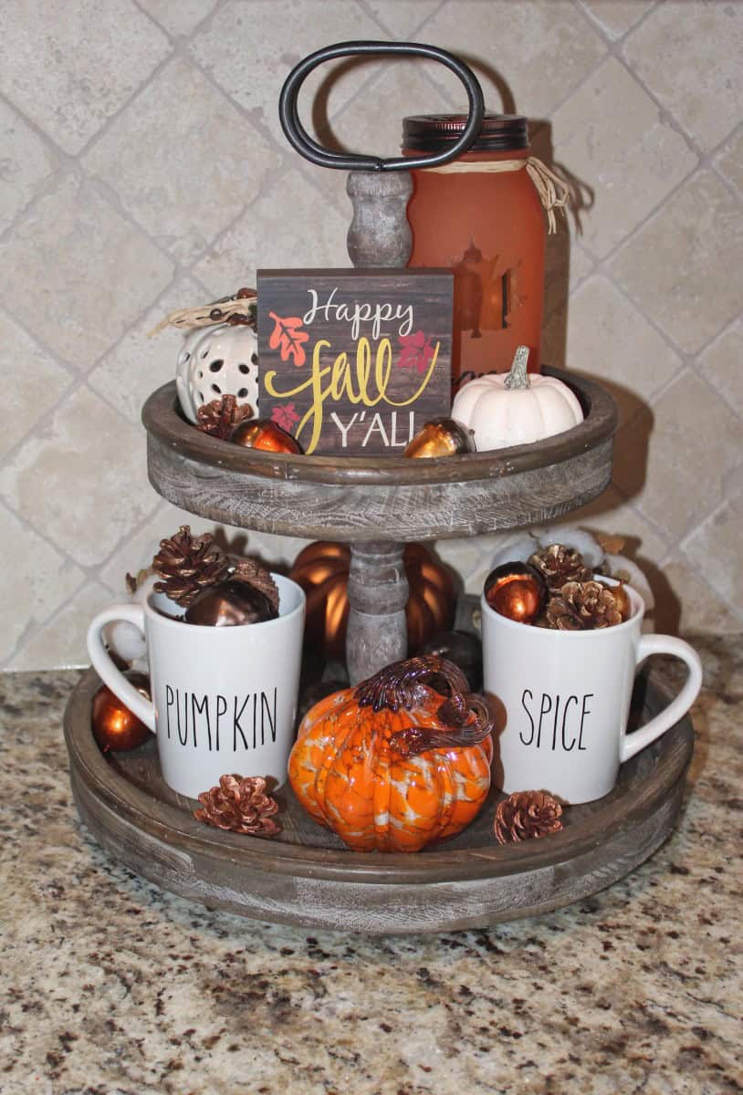 fall tiered tray