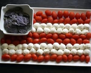 Mozzarella Tomato Basil Flag