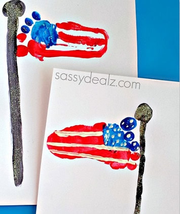 footprint american flag craft for kids