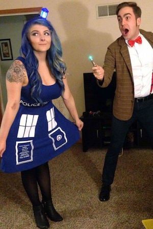 Doctor Who and Tardis halloween costume for couples